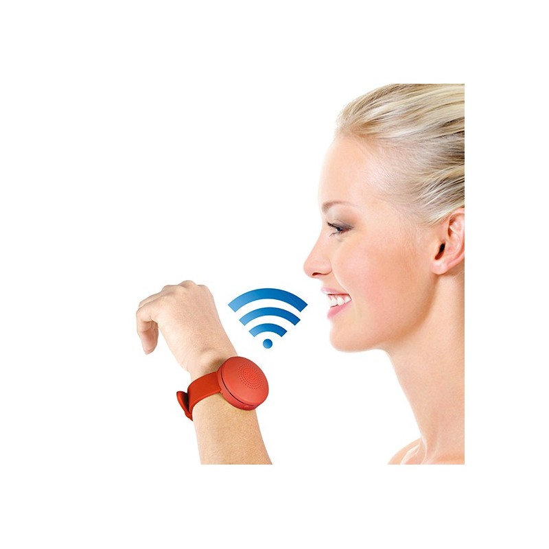 Bracelet haut-parleur rouge connecté Bluetooth