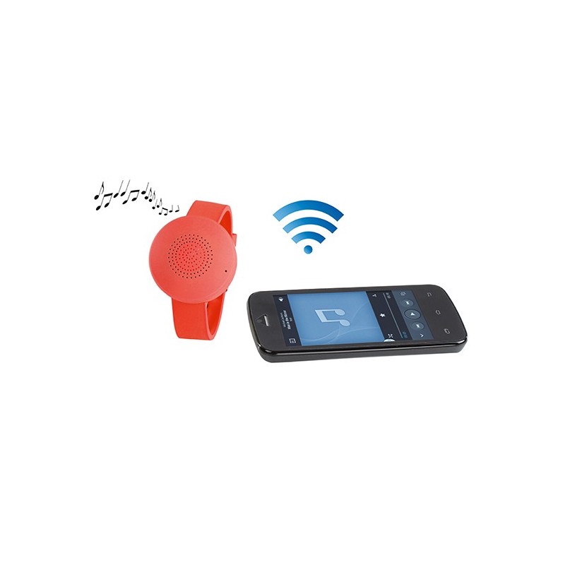 Bracelet haut-parleur rouge connecté Bluetooth