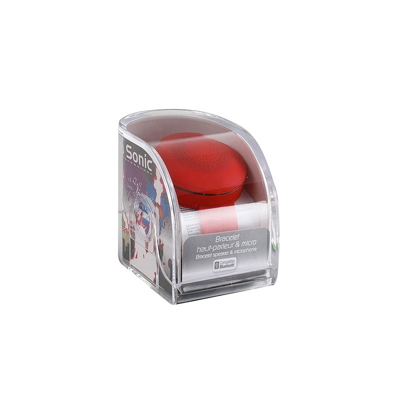 Bracelet haut-parleur rouge connecté Bluetooth