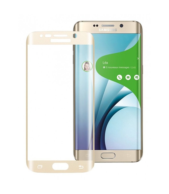 Protection verre trempé 2.5D incurvé gold Galaxy S6 Edge+