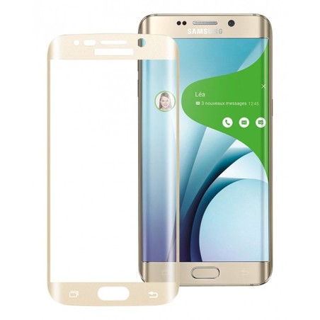 Protection verre trempé 2.5D incurvé gold Galaxy S6 Edge+