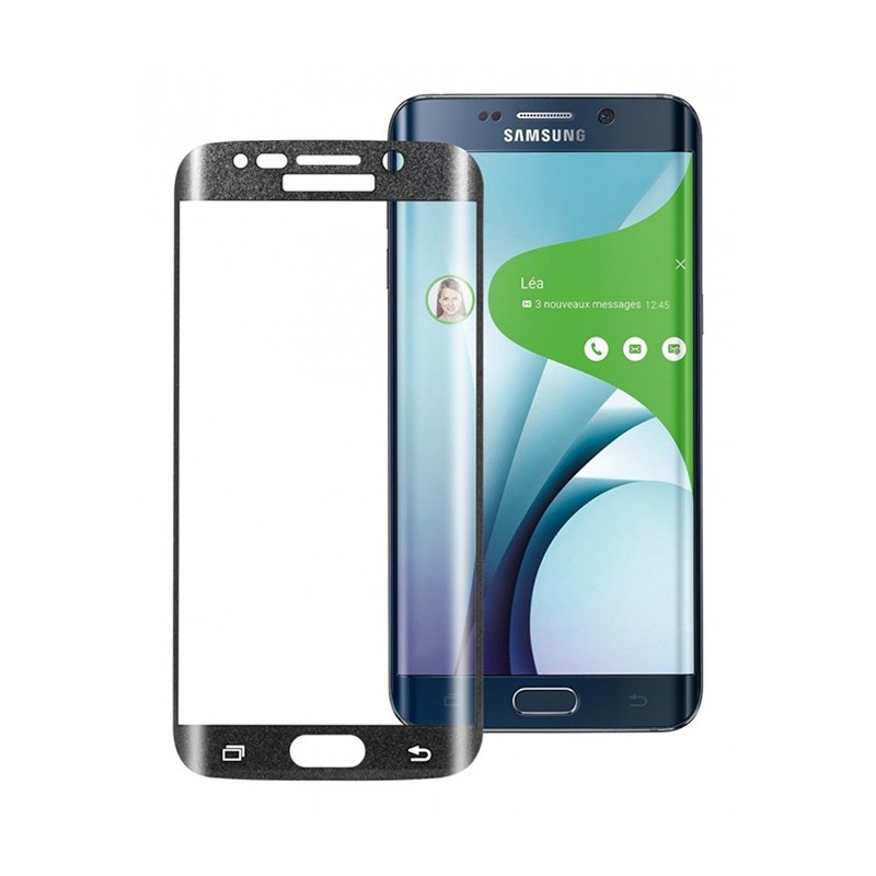 Protection verre trempé 2.5D incurvé noir Galaxy S6 Edge+