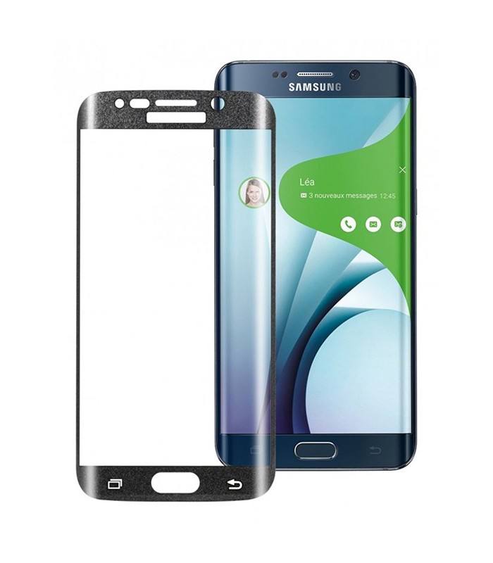 Protection verre trempé 2.5D incurvé noir Galaxy S6 Edge+