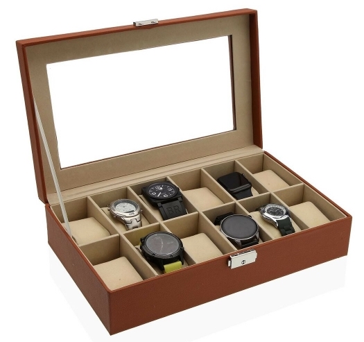 boite-de-rangement-pour-montre-de-collection-marron