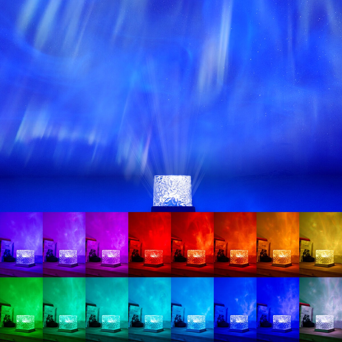 lampe-projecteur-led-cube-transparent-gris-effet-nuit-polaire